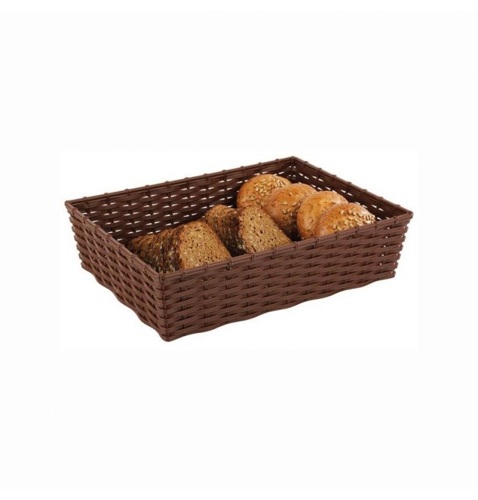 Cos dreptunghiular pentru paine/fructe, dimensiuni 395x295x100mm, polipropilena, culoare maro