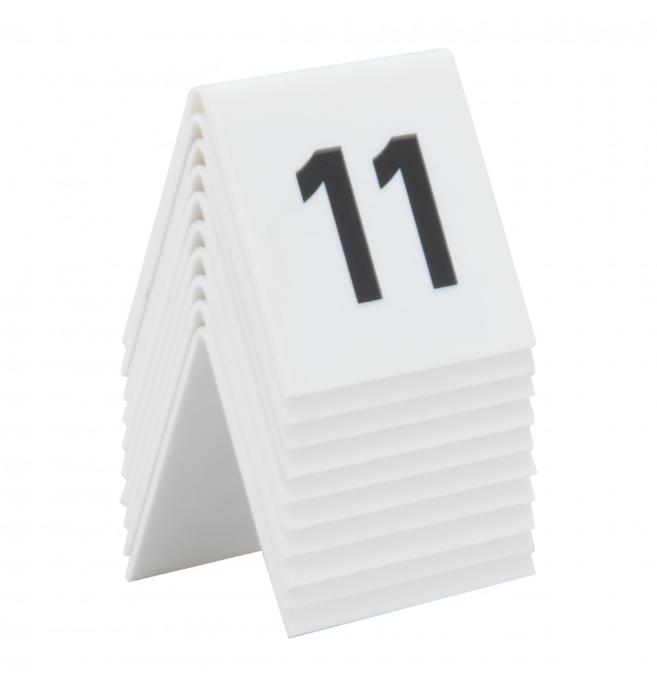 Set 10 numere masa 11-20, acryl, alb,  dimensiuni 52x45x52mm