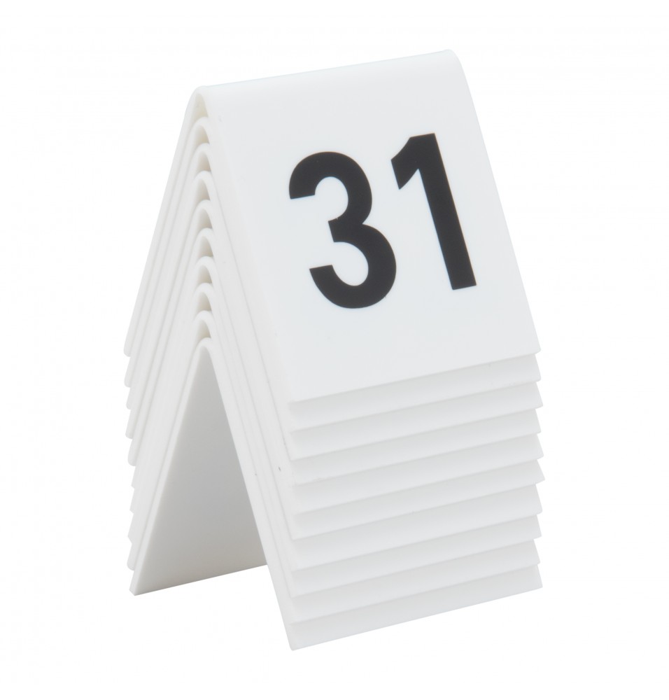 Set 10 numere masa 31-40, acryl, alb, dimensiuni 52x45x52mm