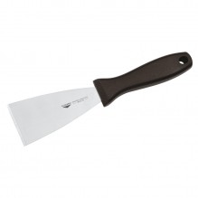 Spatula triunghiulara, inox, maner din polipropilena de culoare neagra, dimensiuni 120x100mm
