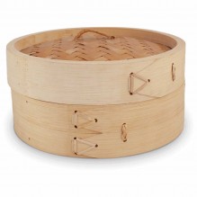 Cos din bambus pentru gatit la abur cu 1 nivel, diametru 150mm