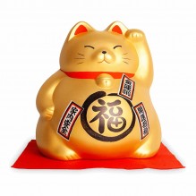 Pusculita pisicuta aurie Maneki Neko, dimensiuni 190x170x190hmm
