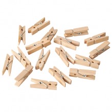 Set 100 mini-clesti din lemn, lungime 35mm
