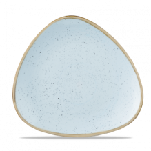 Farfurie triunghiulara, portelan super-vitrifiat de culoare Duck Egg Blue glazurat pe toata suprafata