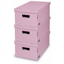 Set 3 cutii depozitare 290x520x200mm, fabricate din carton, diverse culori