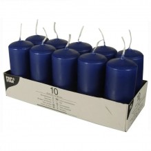 Set 10 lumanari, model Pillar, culoare albastru