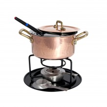 Cratita pentru fondue din cupru, diametru 160mm