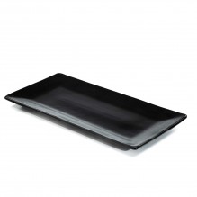 Platou rectangular din portelan culoare neagra matuita, hand made, dim.290x145x20mm
