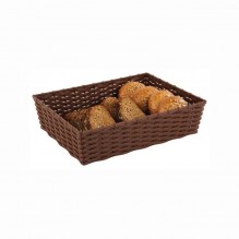 Cos dreptunghiular pentru paine/fructe, dimensiuni 395x295x100mm, polipropilena, culoare maro