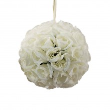 Sfera decorativa cu trandafiri ivoire, diametru 180mm