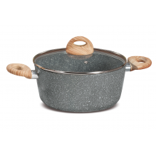 Cratita cu manere si capac din sticla diametru 200mm