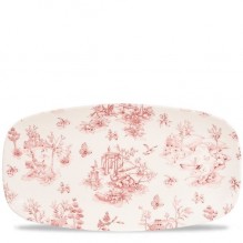 Platou, linia Churchill-Vintage Prints, portelan, super-vitrifiat de culoare Cranberry Toile, dimensiuni 355x189mm