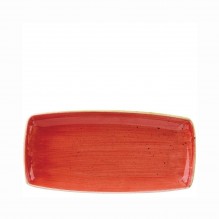 Platou dreptunghiular, linia Churchill-Stonecast, portelan super-vitrifiat de culoare Berry Red, glazurat pe toata suprafata, decorat manual, dimensiuni 295x150mm