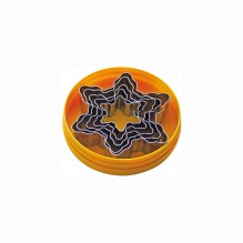 Set 5 cuttere, model fulg de nea, diametru 100mm, inox, grosime 0.3mm