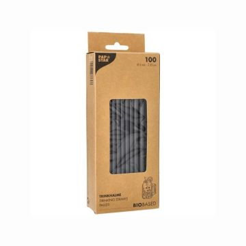 Set 100 paie din hartie, culoare negru, diametru 6mm, lungime 200mm