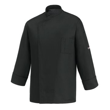 Tunica bucatar, cu maneca lunga si buzunar, model Ottavio, culoare neagra, marimea L