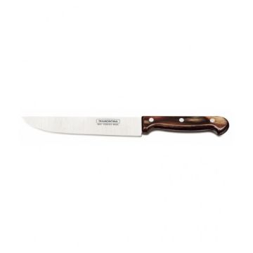 Cutit de bucatarie Tramontina Polywood, inox, lama 177 mm, maner din lemn