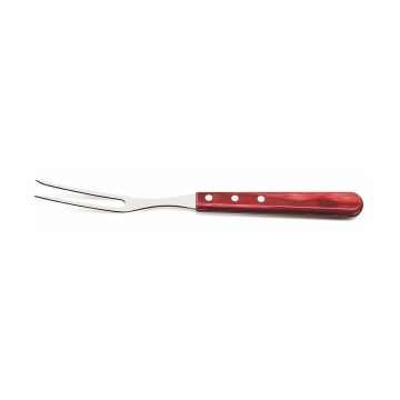 Furca gratar, inox si lemn, culoare rosiatica, lungime 323mm