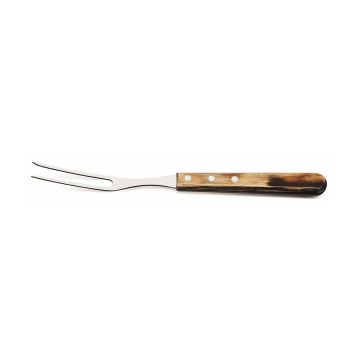 Furca gratar, inox si lemn, culoare maro , lungime 323mm