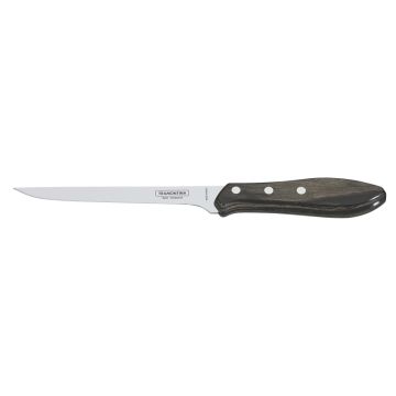 Cutit filetat, inox, lungime lama 152mm, maner fabricat din lemn tratat