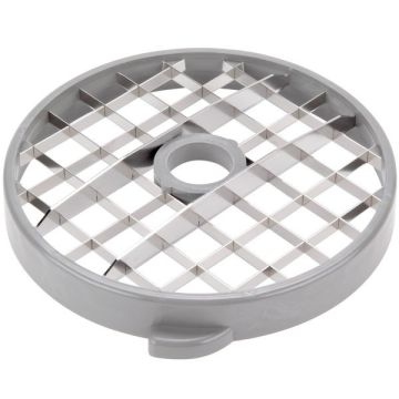 Dispozitiv taiat cuburi, format din: disc feliere 25 mm si grila pentru taiere cu gauri 25x25 mm