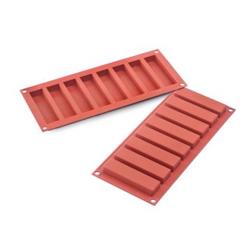 Forma din silicon, capacitate 8x40ml, dimensiuni prajituri 100x26mm
