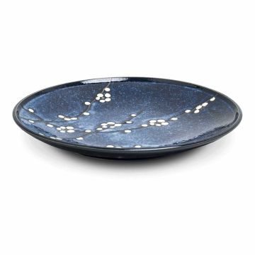 Farfurie model Hana Blue, diametru 225mm, culoare albastru inchis, inaltime 30mm