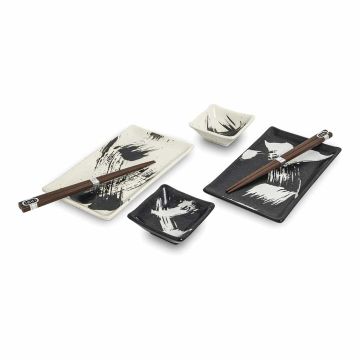 Set 6 piese pentru servire sushi Black & White