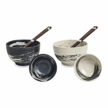 Set 4 piese pentru servire Black & White