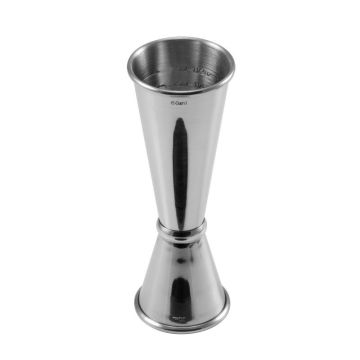 Pahar de masurat cocktail, gradat intern, din inox, capacitate 60 ml