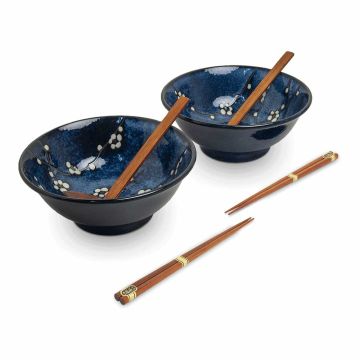 Set 6 piese pentru ramen model Hana Blue