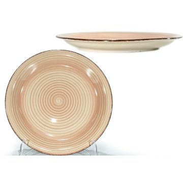 Platou rotund, diametru 270mm, culoare roz antic