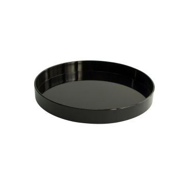 Tava servire, diametru 350 mm, din plastic de culoare neagra