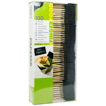 Set 100 tepuse pentru Fingerfood, model Blackboard, dimensiuni tabla 24x34mm, lungime 85mm