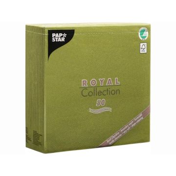 Set 50 servetele, culoare olive green,dimensiuni 400x400mm