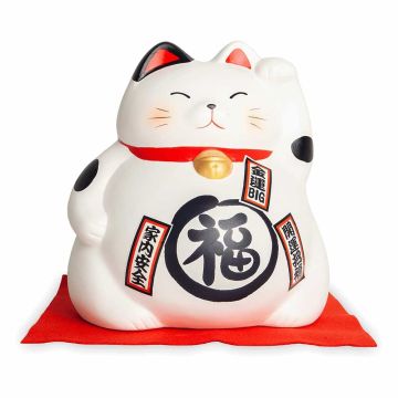 Pusculita pisicuta alba Maneki Neko, dimensiuni 190x170x190hmm