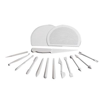 Trusa 15 piese martipan, plastic, culoare alba
