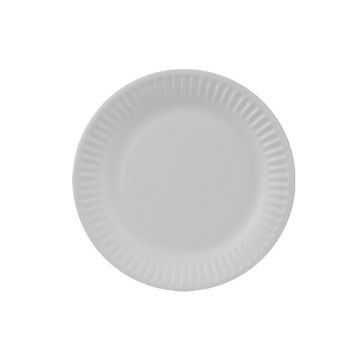 Set 100 farfurii intinse, carton, diametru 150mm, culoare alba