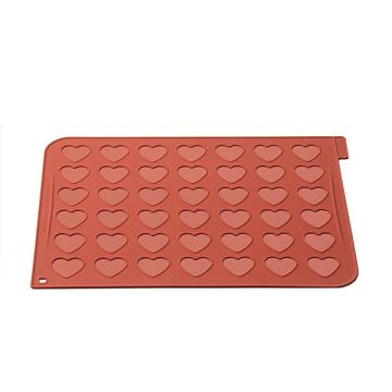 Forma din silicon pentru macarons in forma de inima, se utilizeaza la temperaturi cuprinse intre -60°C/+23°C