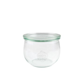 Borcan cu capac, model Tulip, din sticla, capacitate 580ml