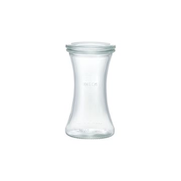Borcan cu capac, model Delikat, din sticla, capacitate 200ml
