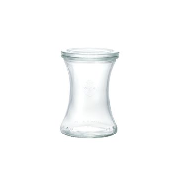 Borcan cu capac, model Delikat, din sticla, capacitate 370ml