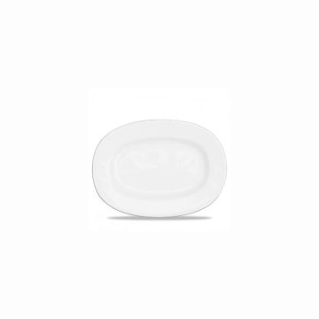 Platou oval, linia Alchemy-White, portelan alb-crem glazurat pe toata suprafata, lungime 330mm, garantat 5 ani la ciobituri