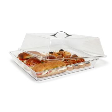 Set patrat pentru expunere tort format din tava+capac, dimensiuni 402x402x185hmm
