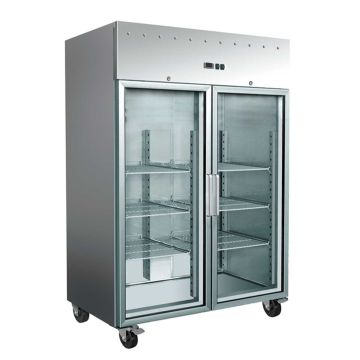 Dulap frigorific cu 2 usi din sticla, volum 1476 litri, dimensiuni 1480x830x2010mm