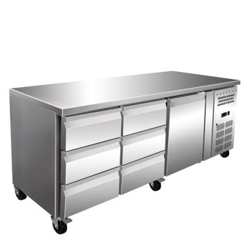 Masa rece, 1 usa si 6 sertare, capacitate neta 465 litri, dimensiuni 1795x700x860mm