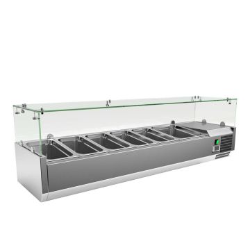 Vitrina de ingrediente, capacitate 5 GN1/3 + 1 GN1/2, temperatura de lucru +2°C/+8°C, alimentare 220V, putere 125W