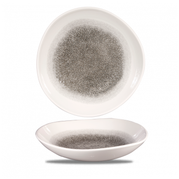 Bol rotund cu aspect rustic, portelan super-vitrifiat de culoare Quartz Black glazurat pe toata suprafata, capacitate 1100 ml