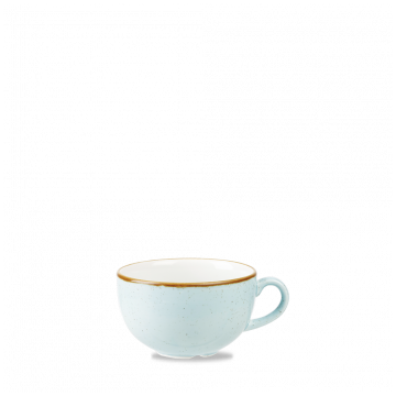 Ceasca cappuccino, portelan super-vitrifiat de culoare Duck Egg Blue glazurat pe toata suprafata, decorat manual, capacitate 340ml