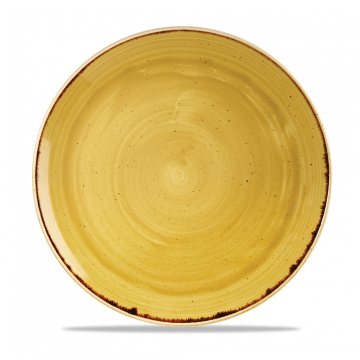 Farfurie rotunda, portelan super-vitrifiat de culoare Mustard Seed Yellow glazurat pe toata suprafata